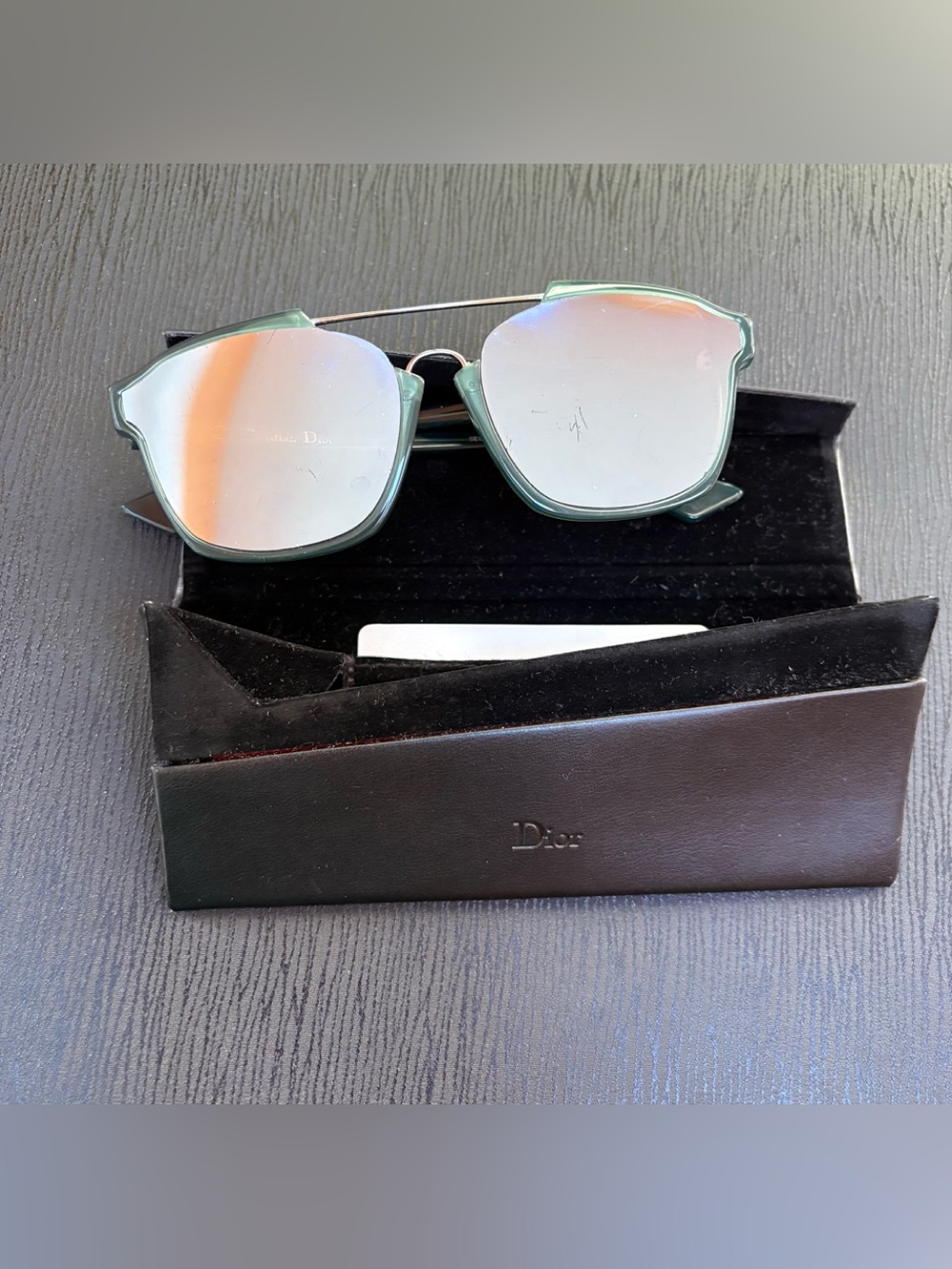 Dior Green Frames with Mirror Lenses Sunglasses - Picture 2 of 8